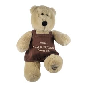 Starbucks 2003 Bearista Bear Plush Brown Apron 10" Limited Edition